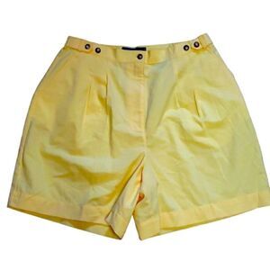 Karen Scott Bright Yellow Cotton Blend Shorts Size 18